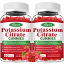 2 pakkaus Kaliumsilikaatti Gummies ... Kaliumlisä lihasten terveyteen, jalkakramp- ja elektrolyyttitasapaino, vegaaninen, ei-GMO, gluteeniton, vadelmamamaku, 120