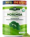 PURA VIDA MORINGA Powder Organic Single Origin - Premium 100% Leaf Powder, USDA Organic Moringa Oleifera, Moringa Leaf Powder - Täydellinen Smoothies & Reseptit. 8 oz.