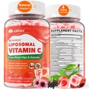 Luonnollinen liposomaalinen C- vitamiini 1000 mg Gummies for Aikuinen & Kids 9+, Pureskeltava C- vitamiini w/ 11 mg Sinkki, D3, Elderberry, Echinacea, , Bioflavonoidi, Immuunituki, Koko ruoka VIT C alkaen hedelmät, sokeriton