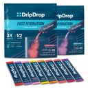DripDrop Hydration - Electrolyte Powder Packets - Watermelon, Berry, sitruuna, appelsiini, hedelmäpunssi, viinirypäle, mansikkasitruuna, kirsikka - 64