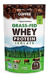 Opportuniteas Coffee Whey Protein Powder - Low Carb & Keto Friendly - Grass Fed Whey Isolate + Columbian Coffee - 60 mg Kofeiini energia - Pre tai Post Treenaa Drink Mix, Latte, Shake & Smoothie 1lb