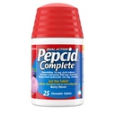 Pepcid Complete Acid Reducer + Antasidi Acid Refluxille, 10 mg famotidiinia, 800 mg kalsiumkarbonaattia & 165 mg Magnesiumhydroksidia/ Heartburn Medicine Tablet, Antasidit Chews, Berry, 25 lla