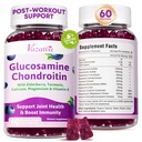 2 pakkaus Glukosamiini Chondroitin Gummies - Glukosamiini Chondroitin MSM, Elderberry, Turmeeric, Joint Support Supplement for Aikuinen, Miehet & Naiset - Mustikka maku, 120 Cts