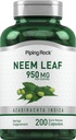 Piping Rock Neem Leaf Capsules ... 950mg... 200 Jauhepillerit... Herb Extract Supplement ... Azadirachta indica...