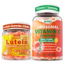 NEVISS 1Pack Liposomaalinen C-vitamiini 1000 mg Gummies + 1Pack Lutein Zeaksantiini täydentää Gummies