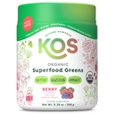 KOS Organic Superfood Greens Powder - Gut Health Prebiotic Fiber, Supergreens ja Adaptogens - USDA Certified Organic, Made in a GMP Certified Facility - 28 Servings Berry