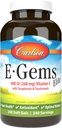 Carlson - E- Gems Elite, 400 IU E-vitamiinia tokoferolien ja tokotrienolien kanssa, E-vitamiinikapselit, sydämen terveys ja optimaalinen hyvinvointi, antioksidantti, E-vitamiinilisä, 240 Softgelia