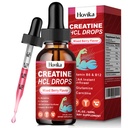 Creatiini HCL Liquid Drops for Men & Women, Creatiini Hydrochlorothiade with L-karnitine, L-glutamine, BCAA, B12 & B6-vitamiinin lihaksen kasvu & Recovery-vegan, sekoitettu Berry Flavor Flavor, 2 Fl Oz