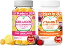 Lunakai Collagen ja E-vitamiinia Gummies Bundle - ei-GMO: n anti ikääntymisen lisäravinteet miehille ja naisille - Natural Gummy kanssa C-vitamiini & 250 mg Natural VIT E
