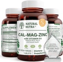 Luonnollinen Nutra Kalsium Magnesiumsinkki (Cal-Mag Sinkki) täydentää D3-vitamiinia Bone Strength, auttaa parantamaan digestio, terveys Gluteeniton ja sokeriton, Essential Mineral Complex (100 kreivi)