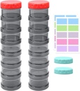 2 Pack 7 päivän pilleri Organizer tapauksessa pinottavissa viikoittain täydentää vitamiineja pillereitä haltija Dispender suuri läpikuultava musta extra Lid