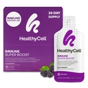 Healthycell Immuuni Super Boost Daily Liquid Supplement - Immuuni täydentää aikuisille Echinacea, Elderberry, C-vitamiinia, D-vitamiinia, kalsiumia ja sinkkiä - 30 Gel Packs