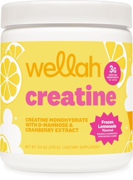 Wellah Creatine for Women - Creatine Monohydrate with Dandelion & Cranberry Extract (50 Servings, Frozen Lemonade)