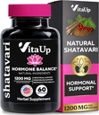 Shatavari kapselit naisille 1200mg - USA Made Shatavari juuri täydentää normaalin hormonin tukea, vaihdevuodet & kuukautiset hyvinvointi - 60 vegaaninen kapselit