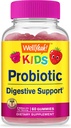 WellYeah Kids Probiootti Gummies - Ruoansulatuskanavan tuki, Gut Health, Immuunin tuki Gummy - Probiootit digestiivinen terveys - Vegaani, Gluteeniton - 60 Gummies