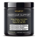 VEGATOT Vertigo Supplement *USA Made and Tested * Inner korva täydentää Ginkgo Biloba Lion's Mane Sitruuna balm inkivääri VIT B1, B6, B12 - huimausta Spinning Inner korvatasapaino