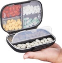 Sukuos Travel pilleri Järjestäjä Viikoittain Double Lock, Kannettava pillerilaatikko Suuri 7 Osasto, Ilmatiiviitä Päivittäinen lääke Case Container kanssa merkinnät vitamiineja / kalaöljyjä / täydentää