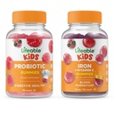 Elinkelpoinen Probiootti 2 Miljardia PMY Lapset + Rauta & Vitamiini C Lapset, Gummies Bundle - Suuri Maku, Vitamiini Supplement, Gluteeniton, GMO-vapaa, Pureskeltava Gummy