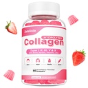 Collagen Gummies for Women Miehet, Hydrolysed Collagen Peptide tyyppi I, II, III, V, X Biotiini, C-vitamiini A B D E ihokarvakynnet J0ints, Immuniteetti energia digestio, sokeriton, 60 kreivi