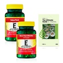 Spring Valley E Heart Health Dietary Supplement Softgels, 180 mg (400 IU), 200 Count, 2-Pack + Exclusive VitaMax Vitamin Guide (3 tuotetta)