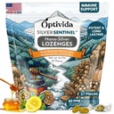 OPTIVIDA Health Kolloidinen Silver Lozenges with Honey & Lemon Oil (1 Pack) - Rauhoittava Sorra Kurkkuun Lozenges for Aikuinen Yskän lievitystä & Nopeasti toimiva Nano Silver Formula for Immuuni Support, 60 Pm