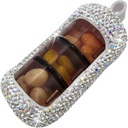 Bling Pill Organizer - Söpö ja kompakti pilleri laatikko laukku - tyylikäs pilleri tapauksessa sparkling Design - Travel-Friendly Medicine Holdder - Liukumäki / Out Design Pill Organizer (Hopea)