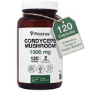 PRISTINE's Cordyceps Sienikapselit - 60 päivän toimitus 1000 MG - Yleisurheilullinen suorituskyky, kestävyys ja immuniteetti Adaptogeeni täydentää - anti ikääntymistä tukeva antioksidantti