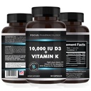 K2-vitamiini D3 lisävahvistus täydentää Luu 