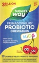 Nature's Way Primadophilus Probiotic Chewables for Kids, Tukee Tervettä Digestive Flora*, Lasten ikä 2+, 3 miljardia PMY, 30 Cherry Flavored Chewables (Packaging May Vary)