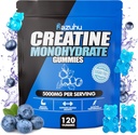 Pre Treenout hcl kreatiinimonohydraatti Gummies, 120 Sininen puru Men(Blueberry), kreatiini hcl Energy Supplement for Women, hera proteiini Isolate Vital Source Feminine Gummies
