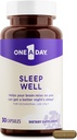 One A Day Sleep lisäravinteet aikuisille, uni tuki intohimokukka ja melatoniini, uni tuki uni hyvin, 30 kapselia
