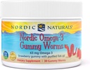 Nordic Naturals Nordic Omega-3 Gummy Worms, Mansikka - 30 Gummy Worms - 63 mg Total Omega-3s EPA & DHA - - 30 Servings