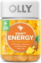 Olly Swift Energy Gummy, Kofeiini vihreä tee, B-vitamiinit, L- Theaniini, Aikuisten purutabletti, ananas, 10 päivän tarjonta - 30