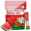 Elektrolyyttejä Powder Packets - Sokerittomia, luontaisesti maustettuja, 10 Elektrolyyttiä ja vitamiineja Elektrolyyttijuoma Mix - Watermelon Flavors, Keto Friendly, Vegan, ei-muuntogeenisiä organismeja, 18 pakkausta
