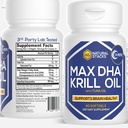 Antarktis Krill Oil Supplement - DHA EPA Omega 3 täydennysosa antioksidantti Astaksantiini - Omega 3 kalaöljy tukea aivot, sydän ja yhteinen terveys - 60 Krill Oil SoftGels