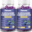 2 pakkausta 3000MG Glukosamiini Chondroitin Gummies - Extra Strength Joint Health & MSM Elderberry Natural Joint Support Supplement, Joustavuus, antioksidantti Immuuni tuki aikuisille, 120 Gummies.
