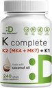 DEAL lisäravinteet K Complete - 240 Coconut Oil Softgels ...