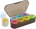NatureTouch Weekly Pill Organizer, BPA-vapaa lääke Rainbow 7 päivän pillerilaatikko, Päivittäinen kannettava pilleri Container pillereille/vitamin/kalaöljylle/täydennyksille [Viimeisin versio], musta