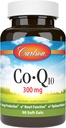 Carlson - Co-Q10, Co-Enzyme Q10, 300 mg, energian tuotanto & sydäntoiminto, 60 Softgels