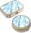 Pilleri Case Pillerilaatikko Mirror Retro Pieni pilleri tapauksessa laukku tai tasku Pronssi pillerilaatikko tai vitamiinit, kalaöljy, lisäravinteet, pilleri sisältää matkalahjat(2PCS)