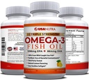 Omega 3 Fish Oil Supplement 3600mg EPA ja DHA naisten ja miesten tuet Joint, aivot ja sydän terveys 120 Softgels, 40 päivän tarjonta