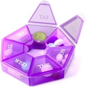 Deke Home - Pieni viikkopilleri Järjestäjä, Round Pill Jakaja matkalle, Mini pilleri Järjestäjä, Kompakti lääketieteen haltija, Pill Sorters 7 päivää, Kannettava vitamiinipakkaus, BPA vapaa (Food Grade)