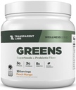 Läpinäkyvä Labs Prebiootit Vihreät - Superfood Powder & Antioksidantit Lisäravinteet Luomu Spirulina, Chloerra, Acacia, & Green Banaani Powder - 30 Tarjoukset, Persikka Mango