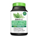 Zenwise Health EGCG Green Tea Extract Capsules with Coffee Bean Extract - 50% EGCG + 98% Polyfenolit täydennysosa - Vihreä tee pillereitä ihon ja sydämen tuki + aivojen terveys ja muisti Boost - 60 Count