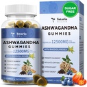 Totaria Sugar Free Ashwagandha Täytetty Gummies 2500mg w/Vitamin D3, Magnesium Glycinate, Rhodiola, Ultra Strength Ashwa juuria täydentää naisille ja Wen, rentoutumista, energiaa, mustikka maku
