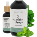 Philosophie Liquid klorofyllin auringonpaisteen tihkurat veteen . Orgaaniset klorofyllin tihkurat Mint detoxille, sisäiselle deodorantille ja energialle.