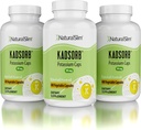 NaturalSlim Natural Kaliumsitraatti Glukonaatti 99 mg - Kadsorb tukee Elektrolyyttitasapaino & Normaali pH - Absorbable Kalium täydentää Essential Minerals - Non GMO 400 kapselia 3 pakkaus