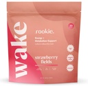Rookie Wellness Wake - Natural Energy Drink Powder 125 mg kofeiinia Green Tea Extract, B-Complex vitamiinit, Ashwagandha Extract, & Guarana uute (30 tarjoilua, mansikkakentät)