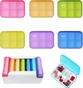 7 Palaset pilleri Organizer 6 Kertaa päivässä, Viikoittain päivittäin matka lääketieteen Järjestäjä Portable 7 Päivä 42 Osastot Pillerilaatikko Kosteus-Proof pilleri tapauksessa Matka pilleri Container vitamiineja, Täydyksiä
