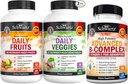 BioSchwartz Päivittäiset hedelmät ja kasvikset Supplement naisten ja miesten (2 kuukauden tarjonta) Plus B-vitamiinikompleksi C-vitamiini (2 kuukauden tarjonta)